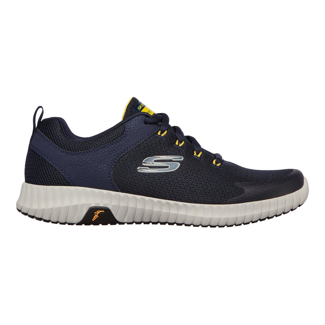 Men's Wide Fit Skechers 232212 Elite Flex Prime Take Over Sports Trainers - Navy/Yellow in Navy/Yellow - Image 2