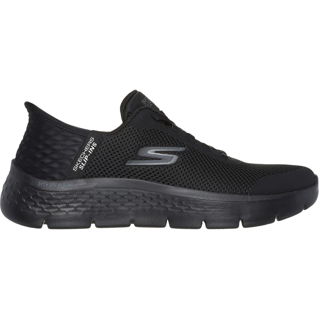 Women's Wide Fit Skechers 124836 Go Walk Flex Grand Entry Trainers in Black - Image 2
