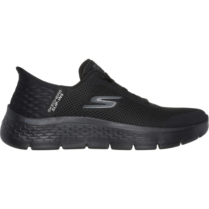 Women's Wide Fit Skechers 124836 Go Walk Flex Grand Entry Trainers in Black - Image 1