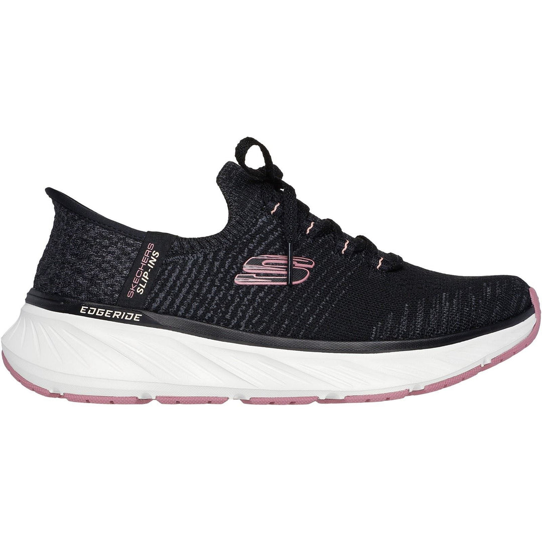 Women's Relaxed Fit Skechers 150470 Edgeride Impression Trainers in Black/Pink - Image 2