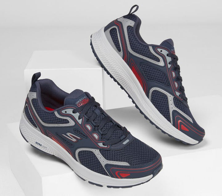 Men's Wide Fit Skechers 220034 Go Run Consistent Running Trainers - Navy/Red - Goga Mat in Navy/Red - Image 1