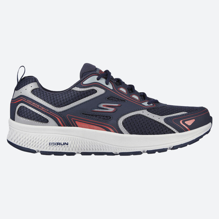 Men's Wide Fit Skechers 220034 Go Run Consistent Running Trainers - Goga Mat in Grey/Navy - Image 1