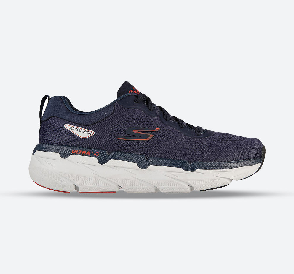 Men's Wide Fit Skechers 220068 Skech Max Cushioning Premier Perspective Trainers in Navy/Orange - Image 1