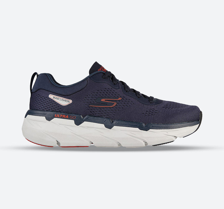 Men's Wide Fit Skechers 220068 Skech Max Cushioning Premier Perspective Trainers in Navy/Orange - Image 1