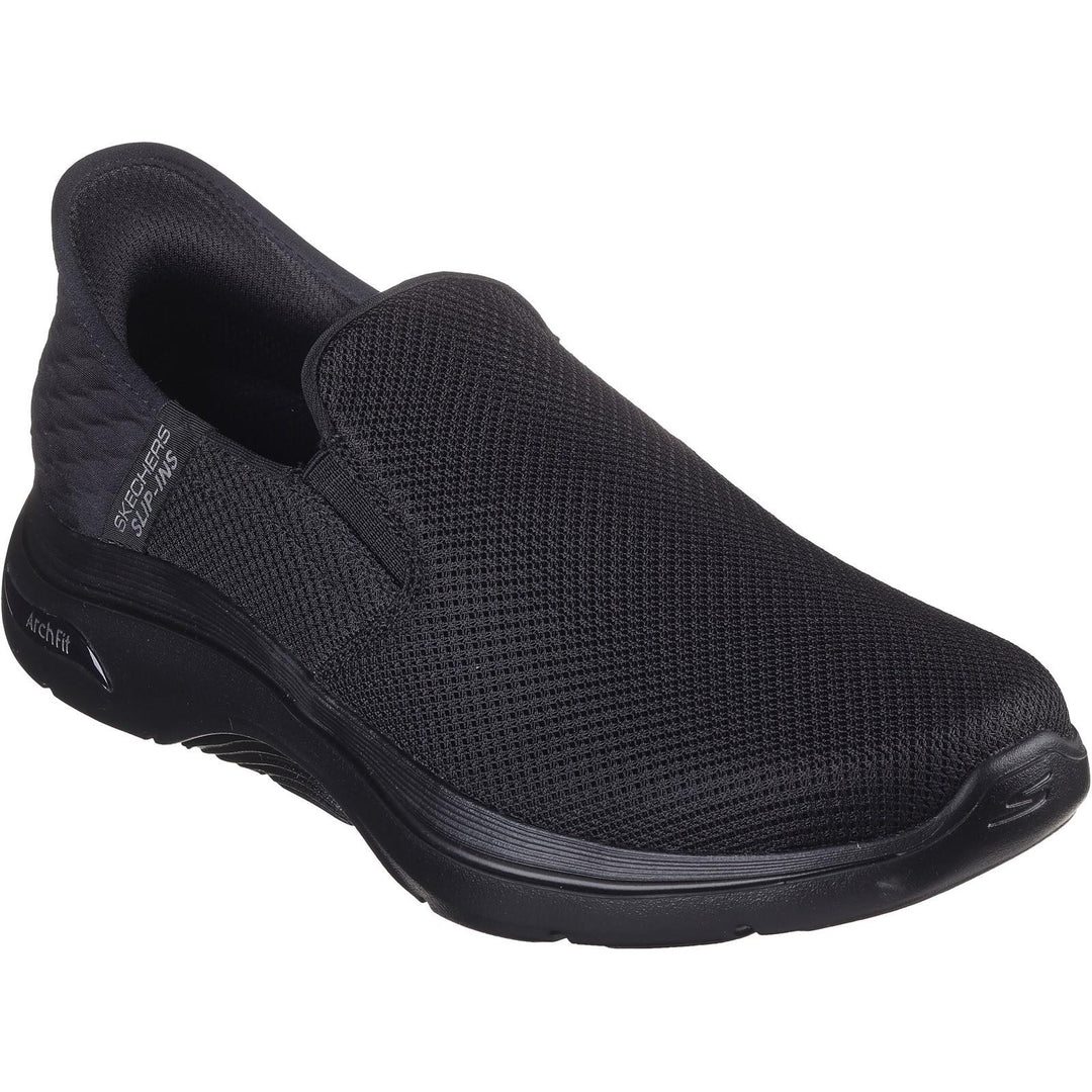 Men's Wide Fit Skechers 216600WW Slip-ins Go Walk Arch Fit Trainers in Black - Image 3