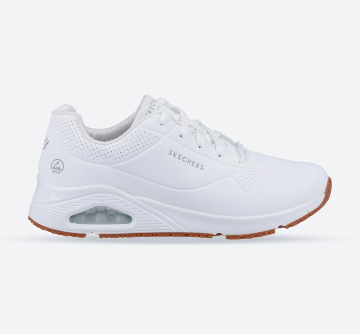 Men's Wide Fit Skechers 200054EC Uno SR Trainers - White in White - Image 1