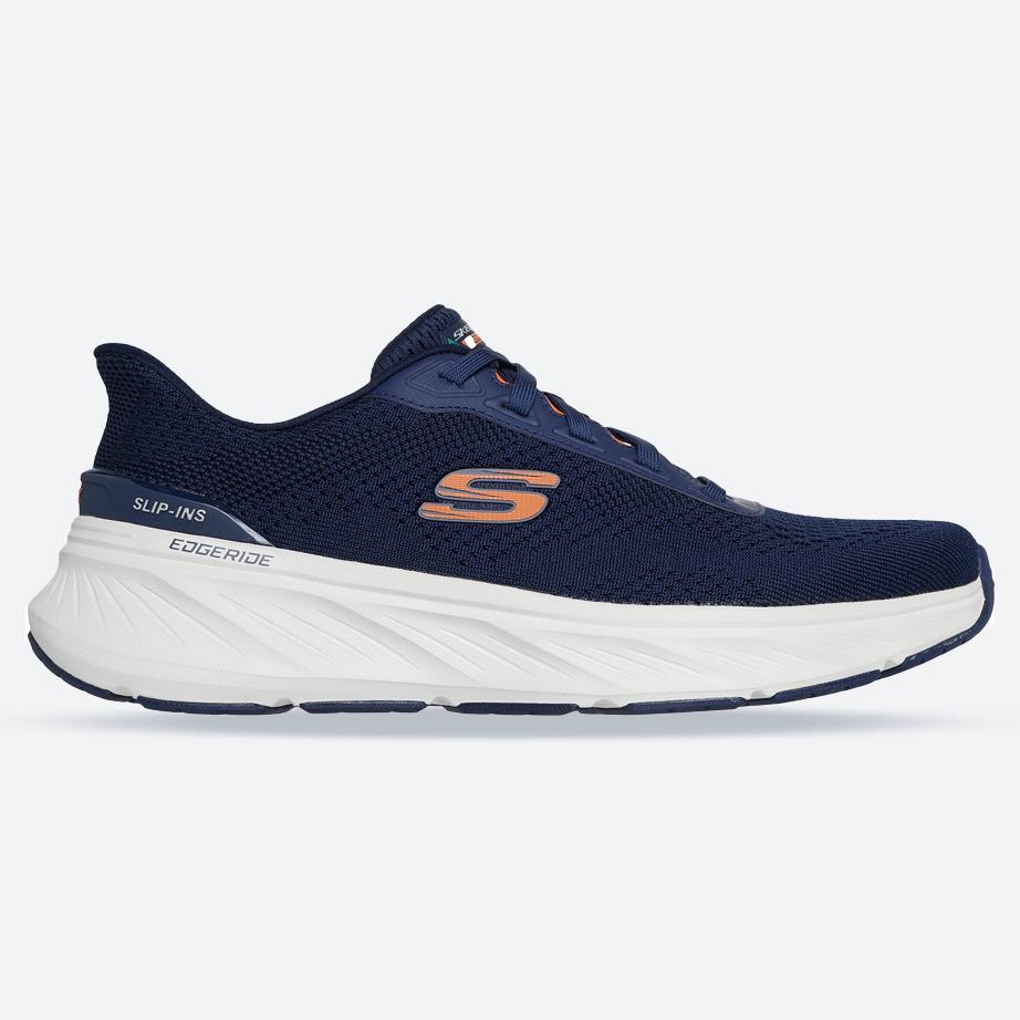 Men's Relaxed Fit Skechers 232846 Slip-ins Sport Edgeride Erlson Trainers in Navy/Orange - Image 1