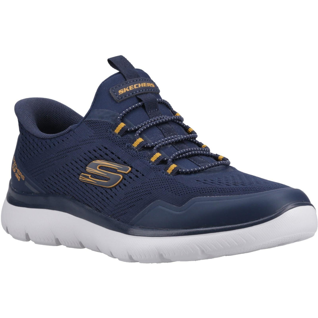 Men's Wide Fit Skechers 233045 Slip-ins Summits Top Rate Trainers in Navy/Yellow - Image 8