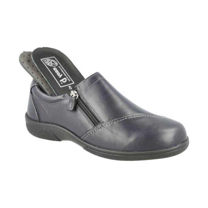 Women's Wide Fit DB Haven Shoes in Black Leather - Image 1