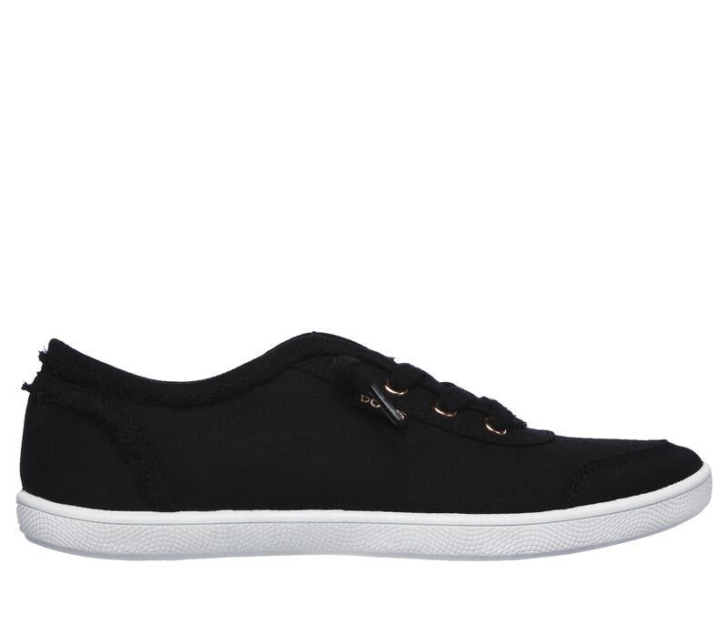 Women's Wide Fit Skechers Bobs 33492W Shoes in Black - Image 2