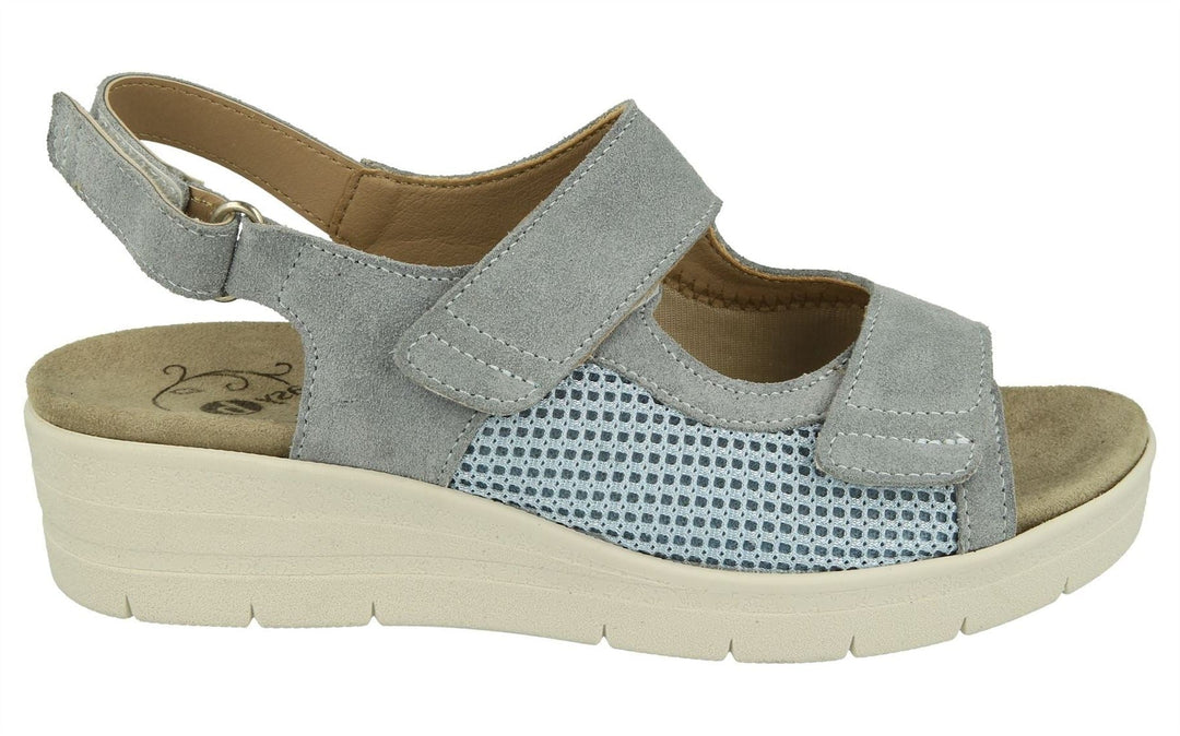 Womens Wide Fit DB Bobbie Sandals in Sky Blue - Image 2