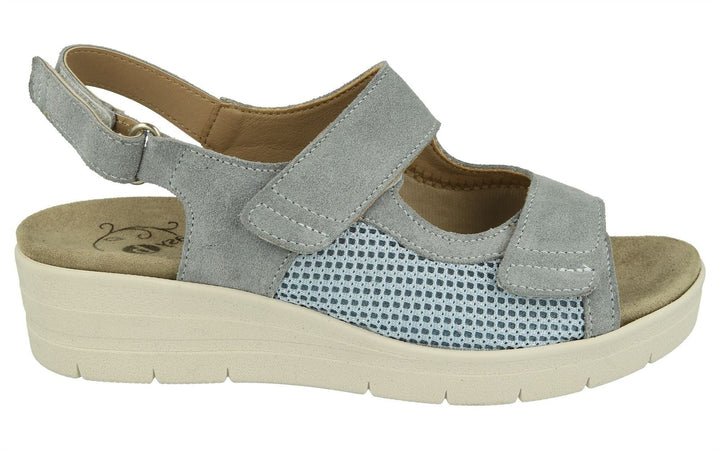 Womens Wide Fit DB Bobbie Sandals in Sky Blue - Image 1