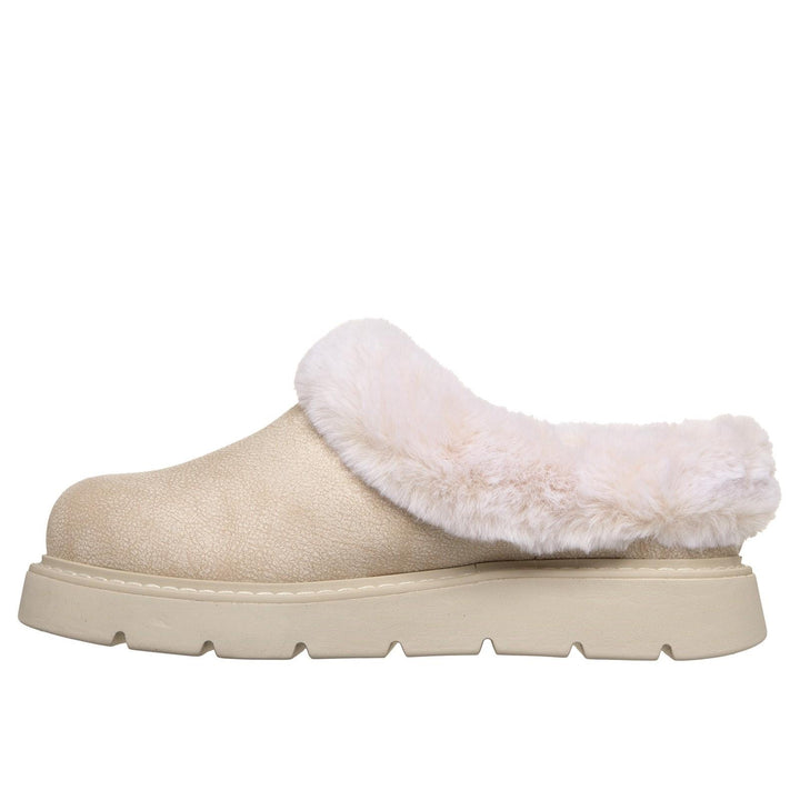 Women's Wide Fit Skechers Keepsakes 114762 Lite Cozy Blend Slippers in Off White - Image 1