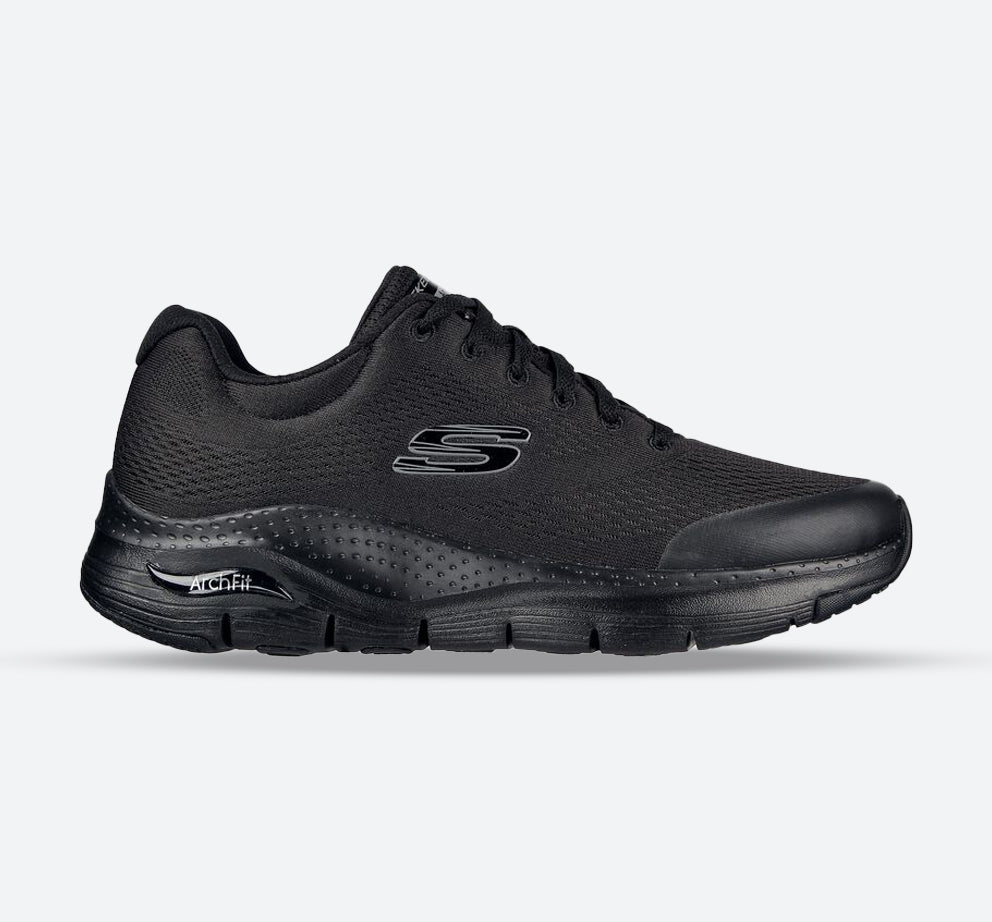 Mens Wide Fit Skechers 232040 Arch Fit Walking Trainers in Black - Image 1