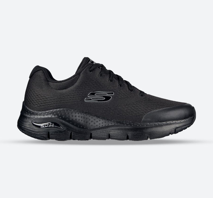 Mens Wide Fit Skechers 232040 Arch Fit Walking Trainers in Black - Image 1