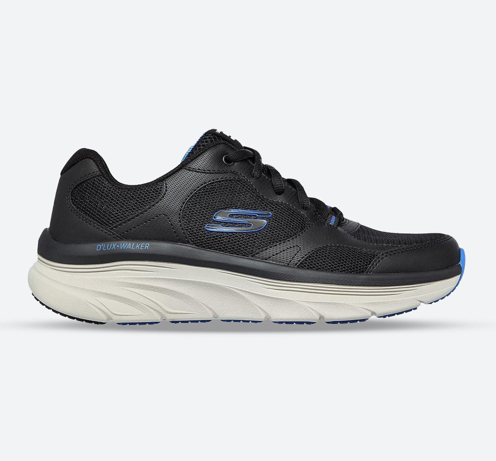 Men's Wide Fit Skechers 232260 D'lux Mainstream Walking Trainers in Black - Image 1