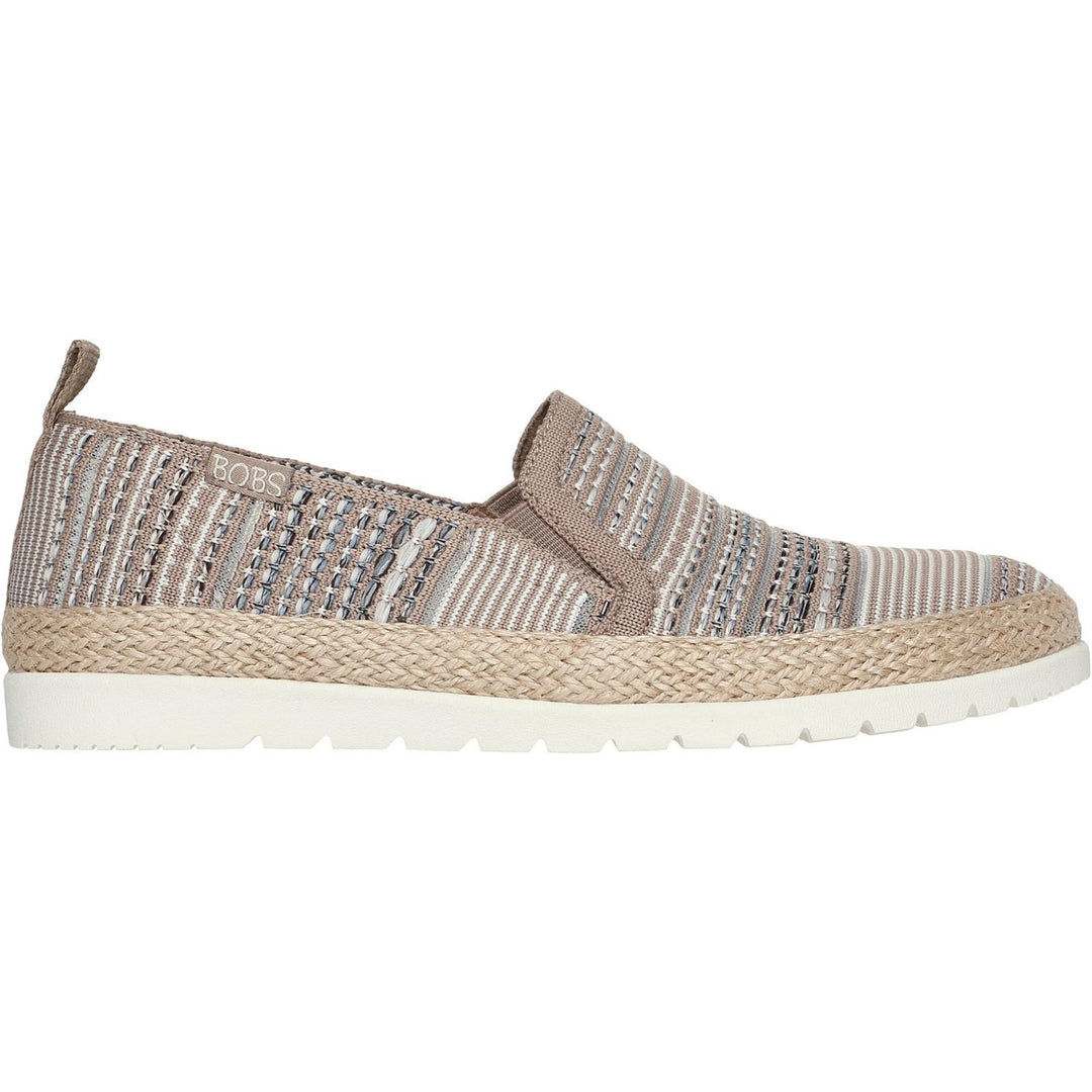 Women's Wide Fit Skechers 113982 Bobs Flexpadrille 3.0 Island Muse Espadrille Slippers in Black/Multi - Image 9