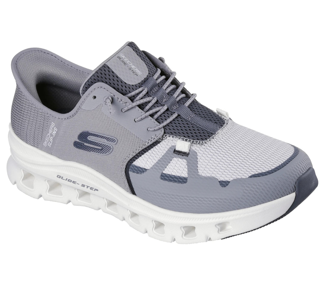 Men's Wide Fit Skechers 232930W Slip-ins Glide Step Pro Trainers in Grey/Charcoal - Image 3