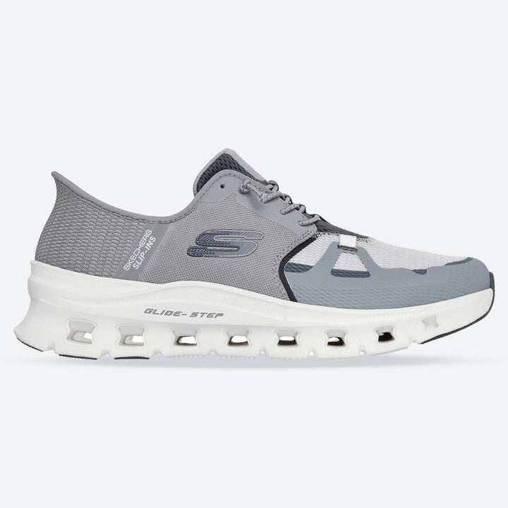 Men's Wide Fit Skechers 232930W Slip-ins Glide Step Pro Trainers in Grey/Charcoal - Image 1