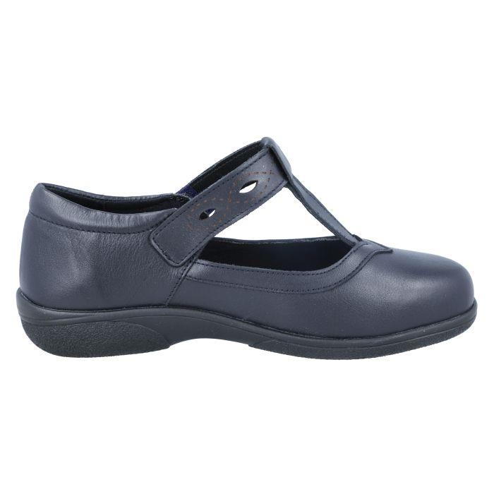 Women's Wide Fit DB Brookfield Shoes in Black Leather - Image 6