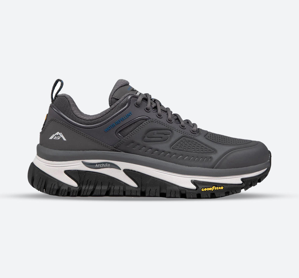 Men's Wide Fit Skechers Arch Fit 237333 Road Walker Recon Good Year Trainers in Charcoal - Image 1