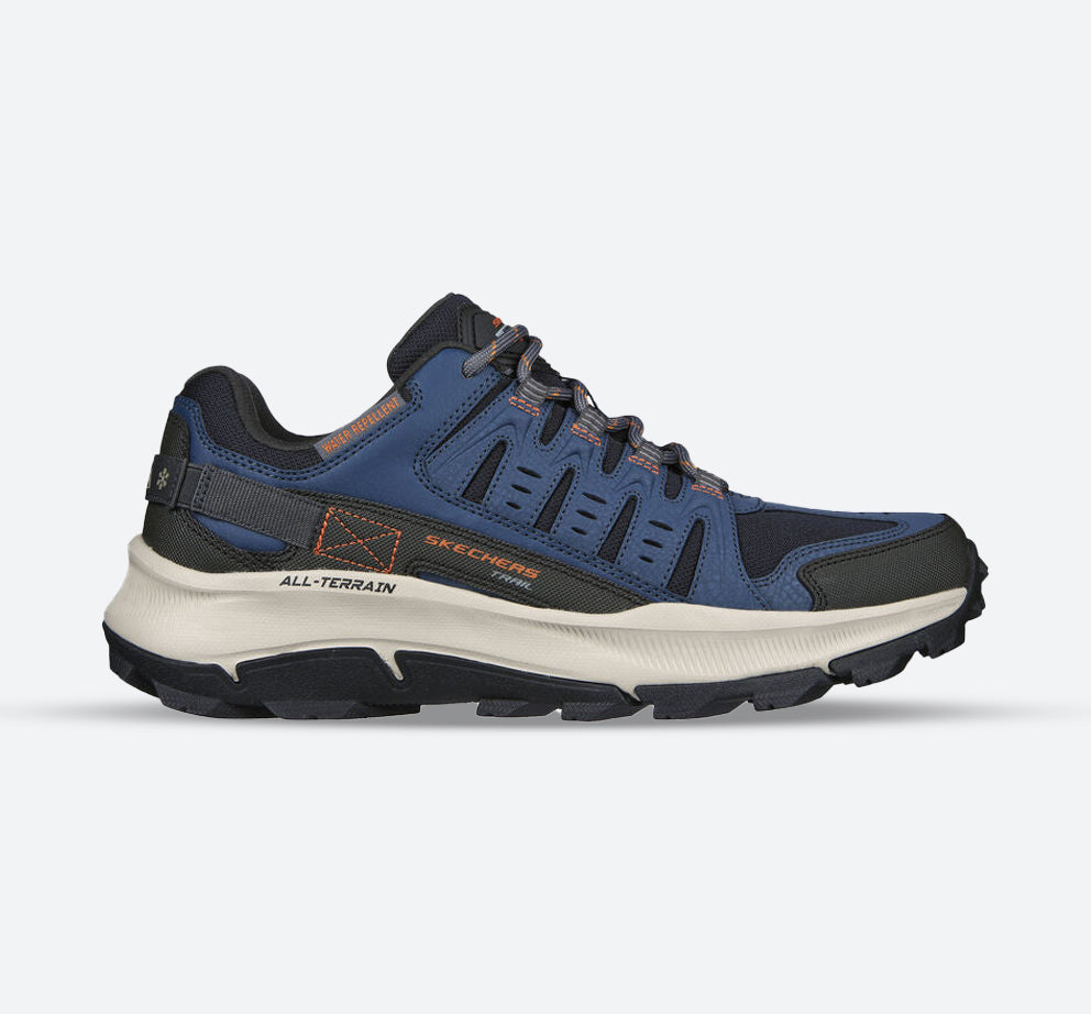 Men's Wide Fit Skechers 237501 Equalizer 5.0 Trail-Solix Walking Trainers - Navy/Orange in Navy/Orange - Image 1