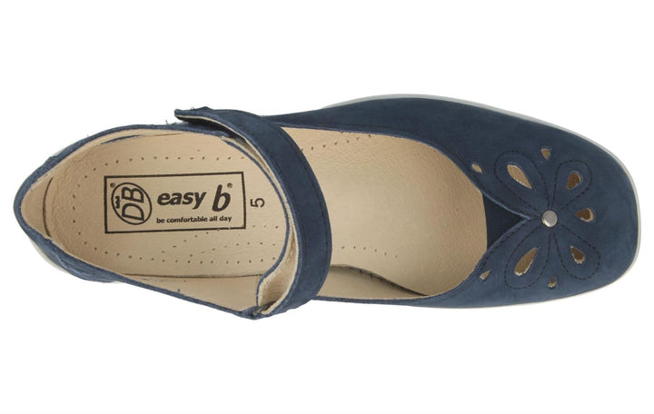 Womens Wide Fit DB Colby Sandals in Navy Suede - Image 1