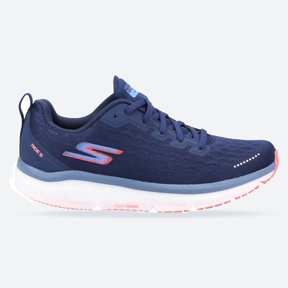 Women's Wide Fit Skechers 172005 Go Run Ride 9 Trainers in Navy/Purple - Image 1