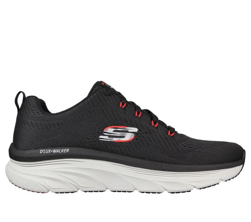 Men's Wide Fit Skechers 232364 Relaxed Fit Meerno D'lux Walker Trainers in Black/Red - Image 2