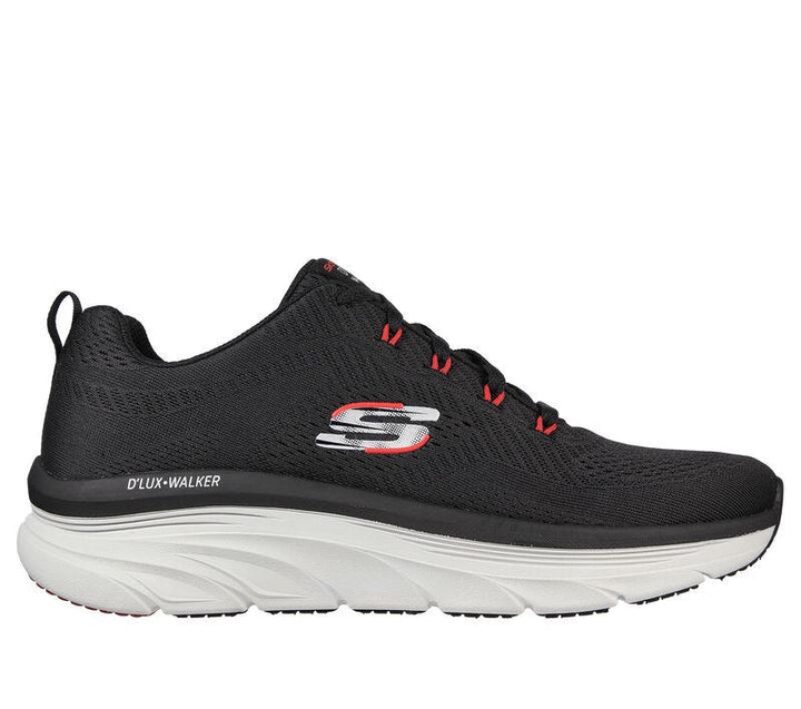 Men's Wide Fit Skechers 232364 Relaxed Fit Meerno D'lux Walker Trainers in Black/Red - Image 1