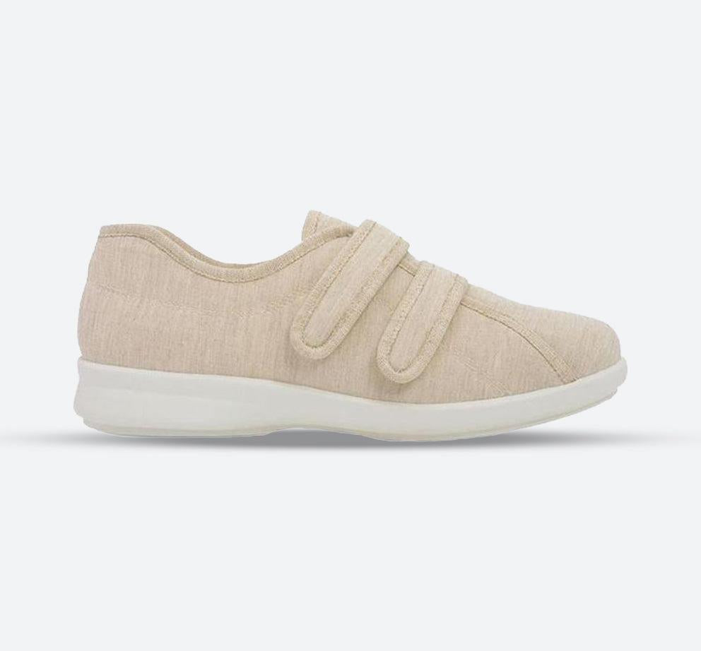 Womens Wide Fit DB Celene Canvas Shoes in Beige Canvas - Image 1