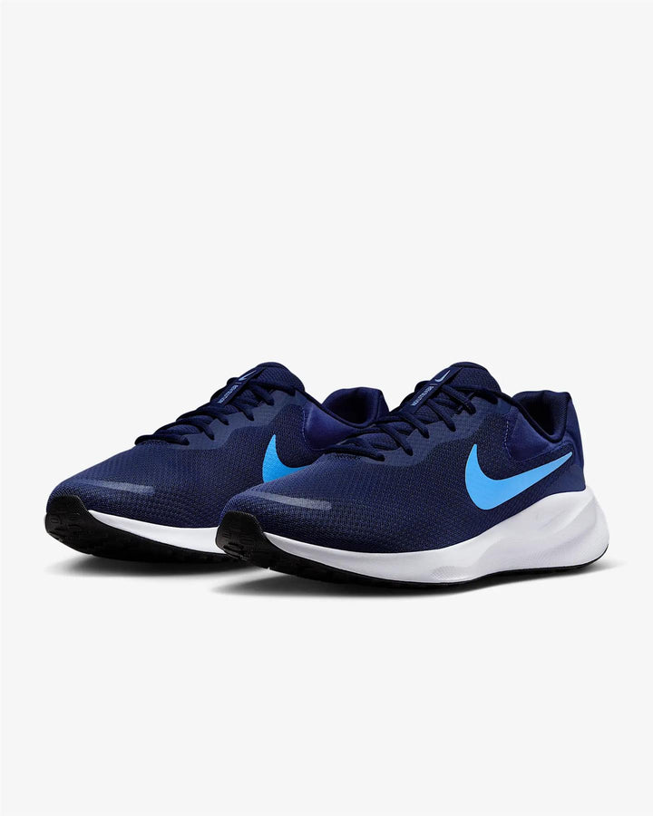 Women's Wide Fit Nike FB8501-400 Revolution 7 Running Trainers in Blue - Image 1