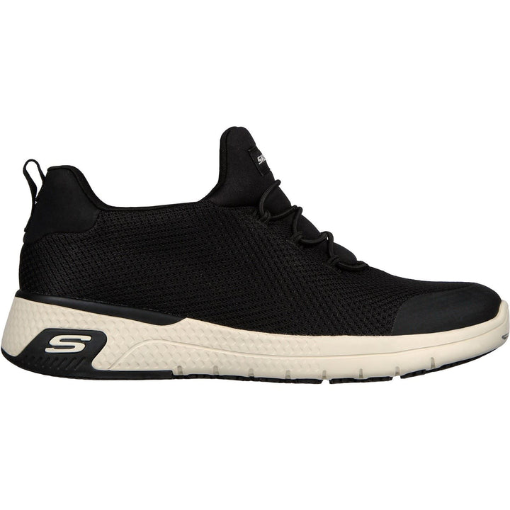 Women's Wide Fit Skechers 77281EC Marsing Waiola SR Safety Trainers - Black/White in Black/White - Image 1