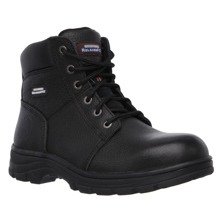 Men's Wide Fit Skechers 77009EC Workshire Safety Boots - Black in Black - Image 1