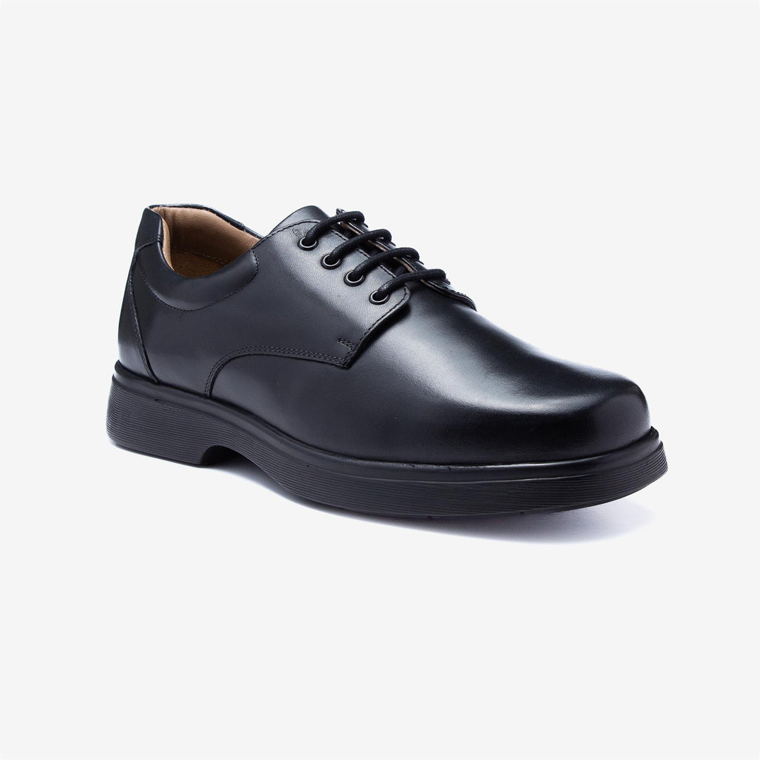 Mens Wide Fit Tredd Well Spencer Shoes in Black - Image 3