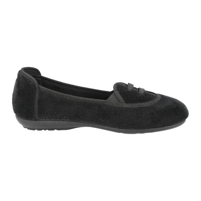 Women's Wide Fit DB Kent Slippers in Black Velour - Image 1