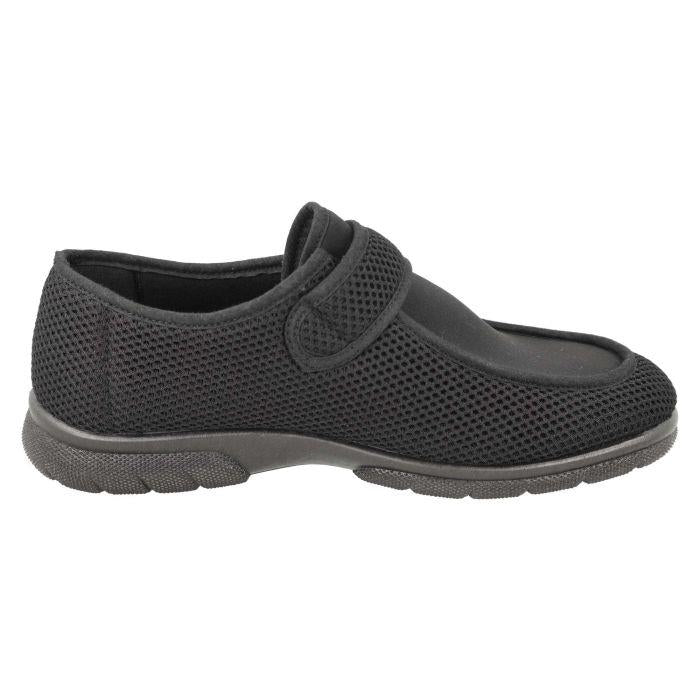 Men's Wide Fit DB Jamie Shoes in Black Stretch Textile - Image 4