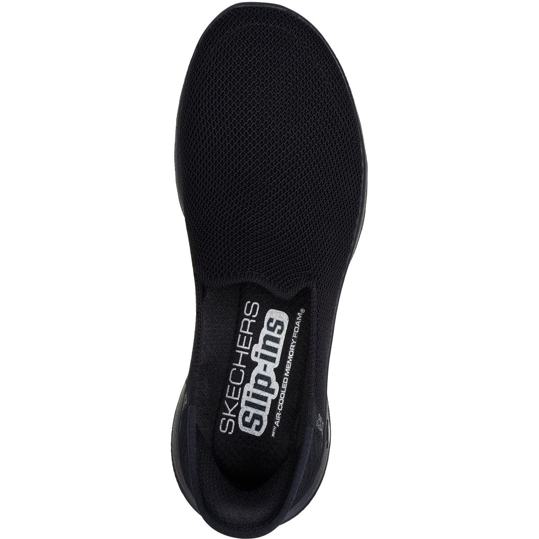 Women's Wide Fit Skechers 124641 Slip-ins Go Walk Joy Vela Shoes in Black - Image 5