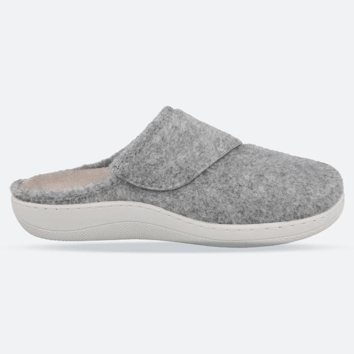 Women's Wide Fit DB Lake Mule Slippers in Grey - Image 1