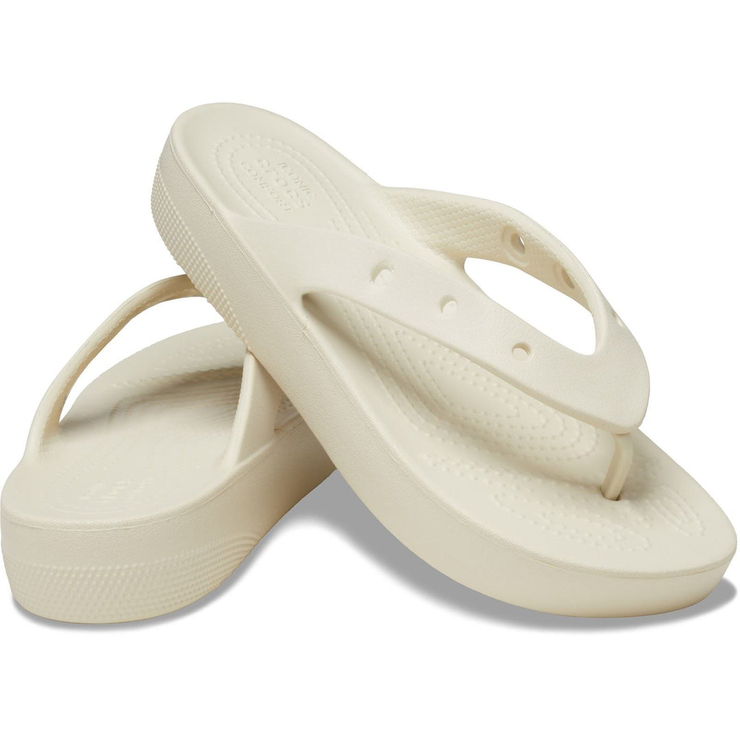 Women's Crocs 207714 Classic Platform Flip Flop in Bone - Image 7