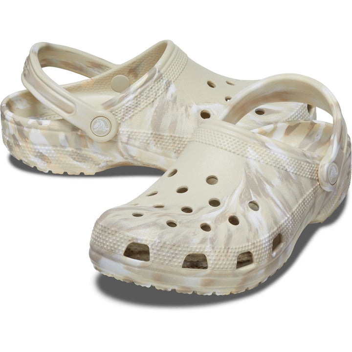 Women's Crocs 206867 Classic Marbled Clog Sandals in Bone/Multi - Image 1