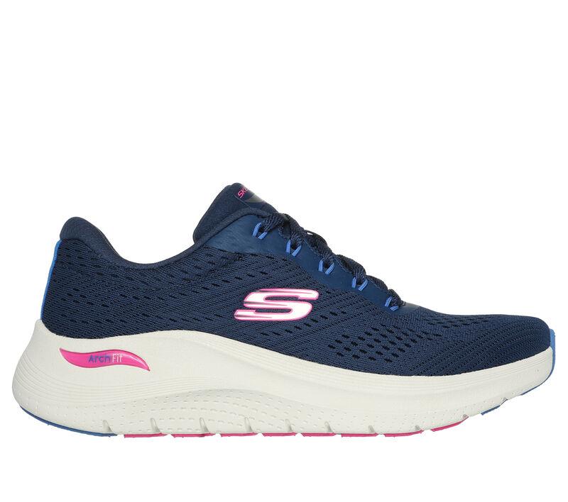 Women's Wide Fit Skechers 150051 Arch Fit 2.0 Big League Trainers in Black - Image 8