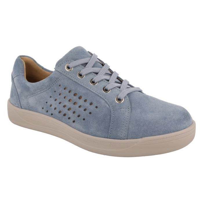 Women's Wide Fit DB Aleen Shoes in Sky Blue Suede - Image 1