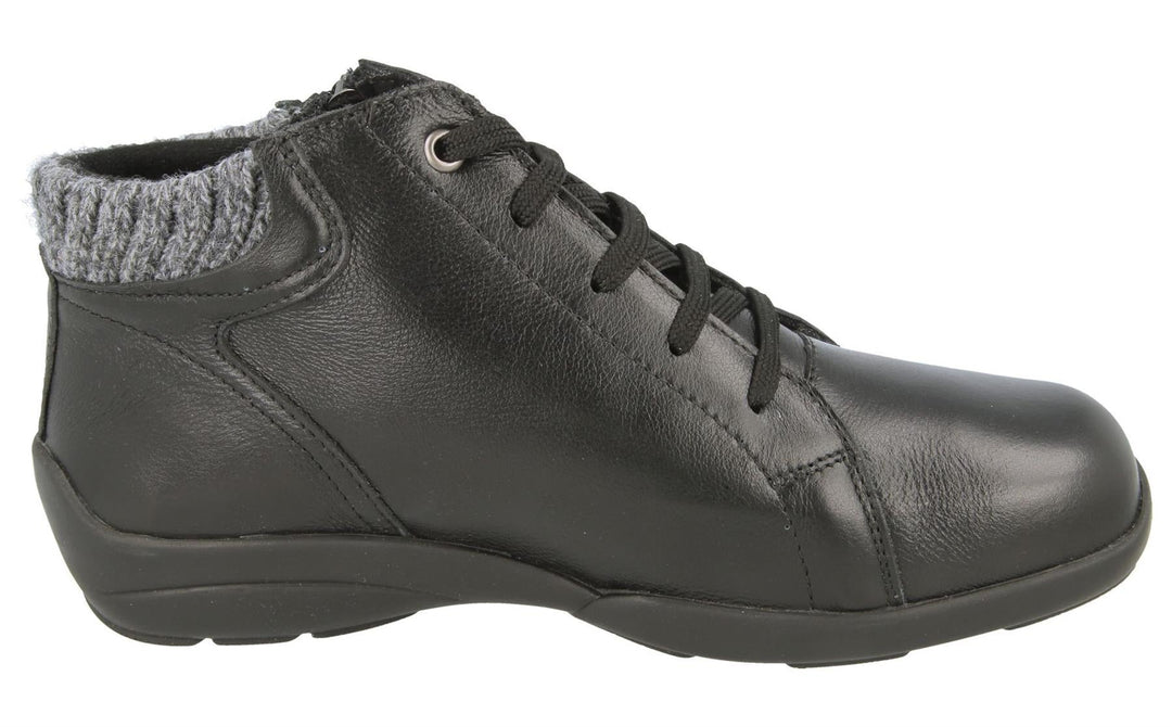 Womens Wide Fit DB Andes Boots in Black - Image 4