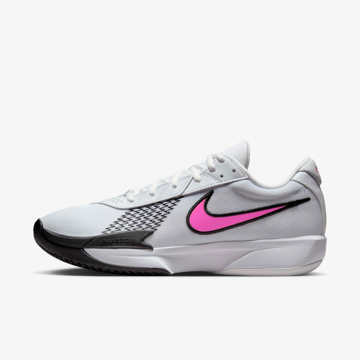 Men's Wide Fit Nike FB2599-105 G T Cut Academy Basketball Trainers in White/Black/Pink Blast - Image 1