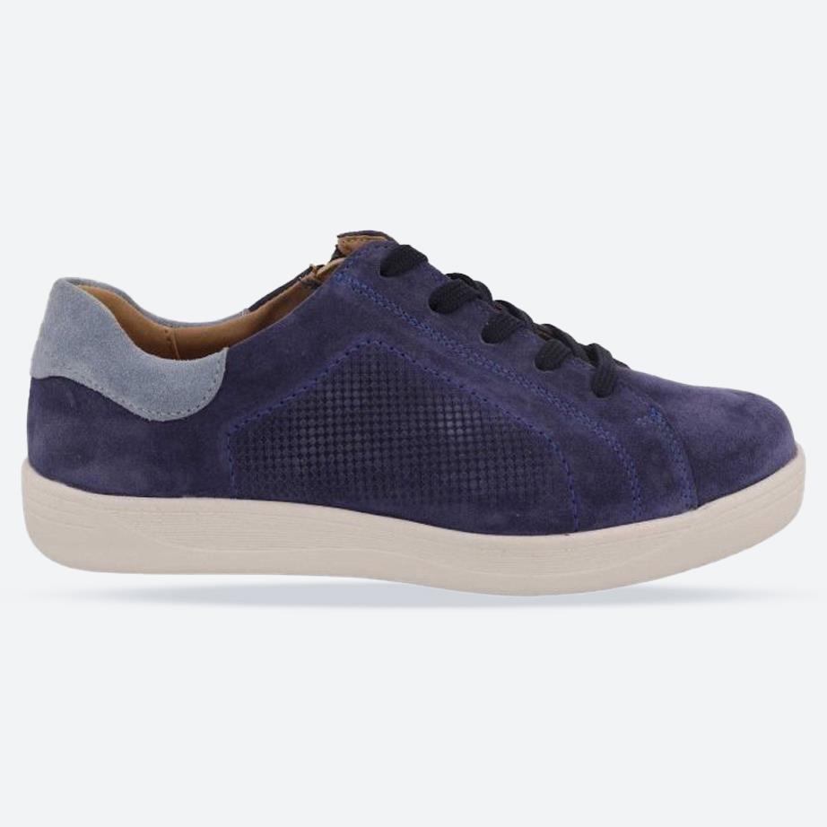 Women's Wide Fit DB Raya Bumper Pumps in Navy Suede - Image 1