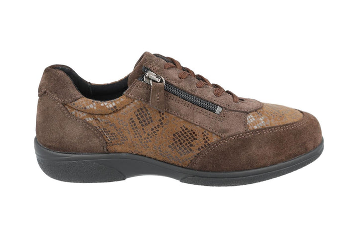 Women's Wide Fit DB Waxwing Trainers in Black Suede / Stretch - Image 1