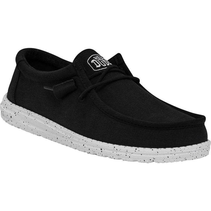Men's Heydude 40009 Wally Slub Classic Slip On Shoes - Black in Black - Image 1