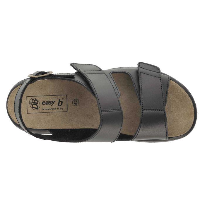 Men's Wide Fit DB Alfie Sandals in Black Leather - Image 5