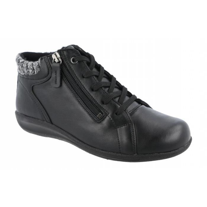 Women's Wide Fit DB Pipit Boots in Black Stretch Lea - Image 4
